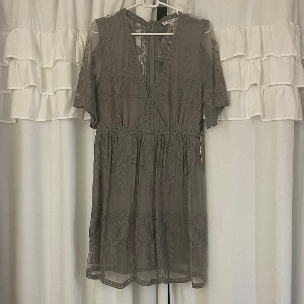Lace overlay mini dress